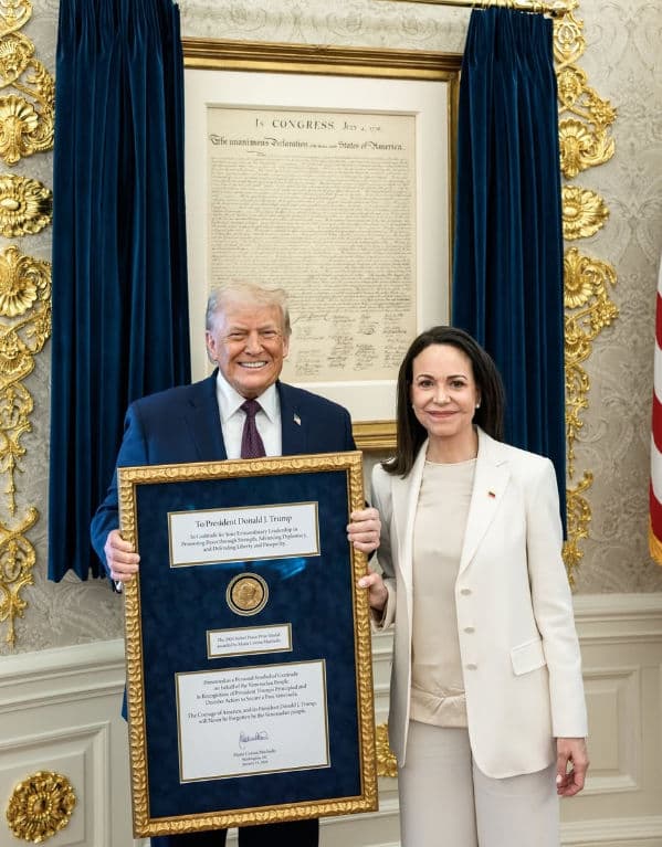 María Corina Machado respalda propuesta de sectores que impulsan a Trump para el Premio Nobel de la Paz