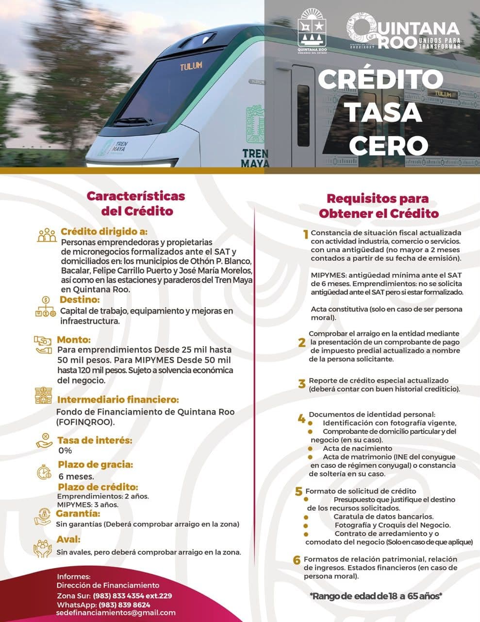 Quintana Roo impulsa a emprendedores con créditos sin intereses de hasta 120 mil pesos